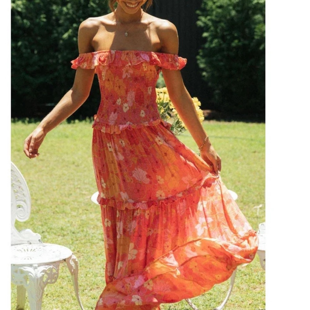Floral Off-Shoulder Maxi Dress